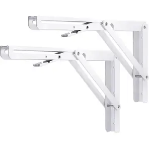 Two-piece heavy folding shelf bracket, specially designed for workbench and folding table, with a maximum load of 300 pounds.