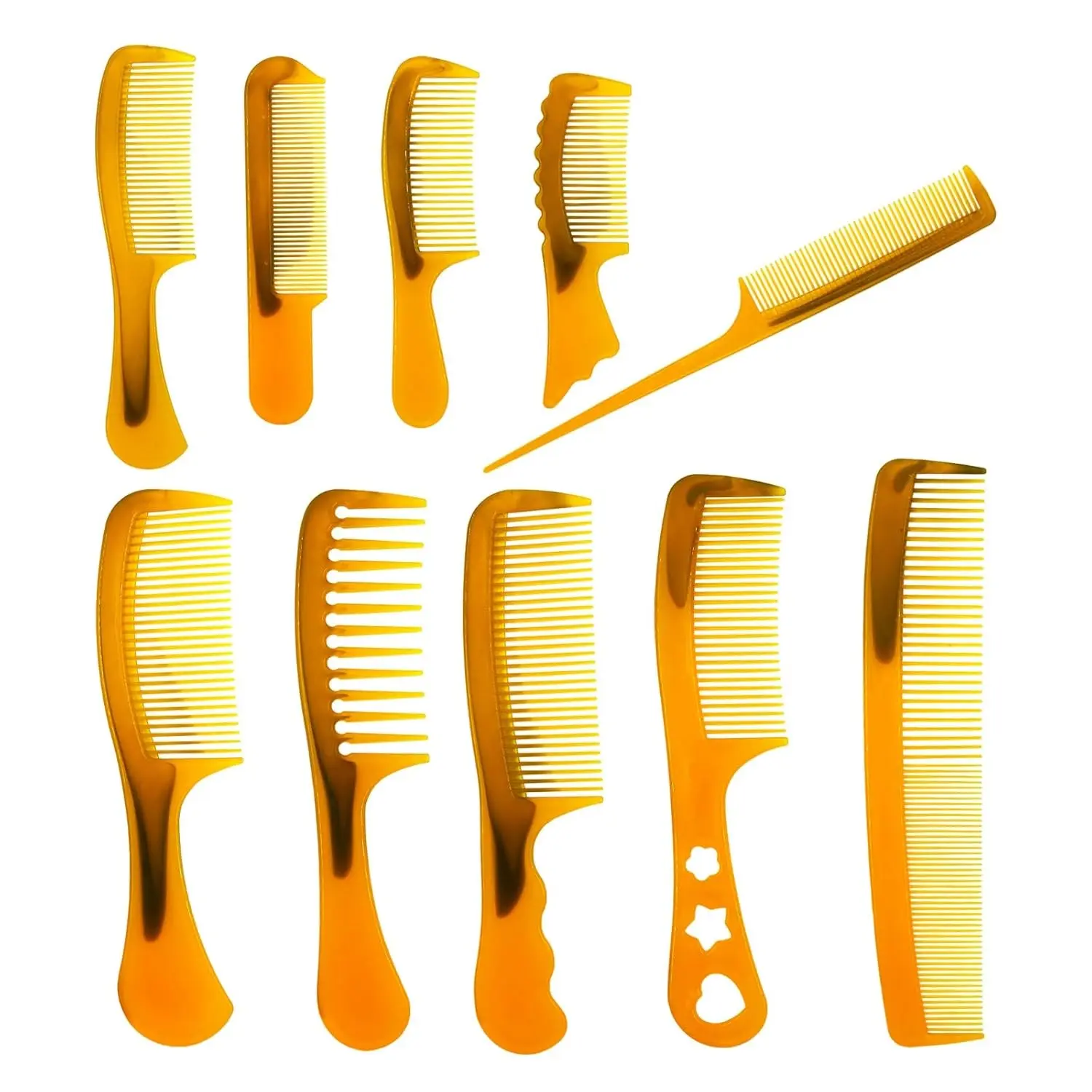 10-Piece Comb Set, Thick Anti-Static Combs, Unisex Fine Wide Tooth Hairbrushes, Professional Styling Combs for All Hair Types