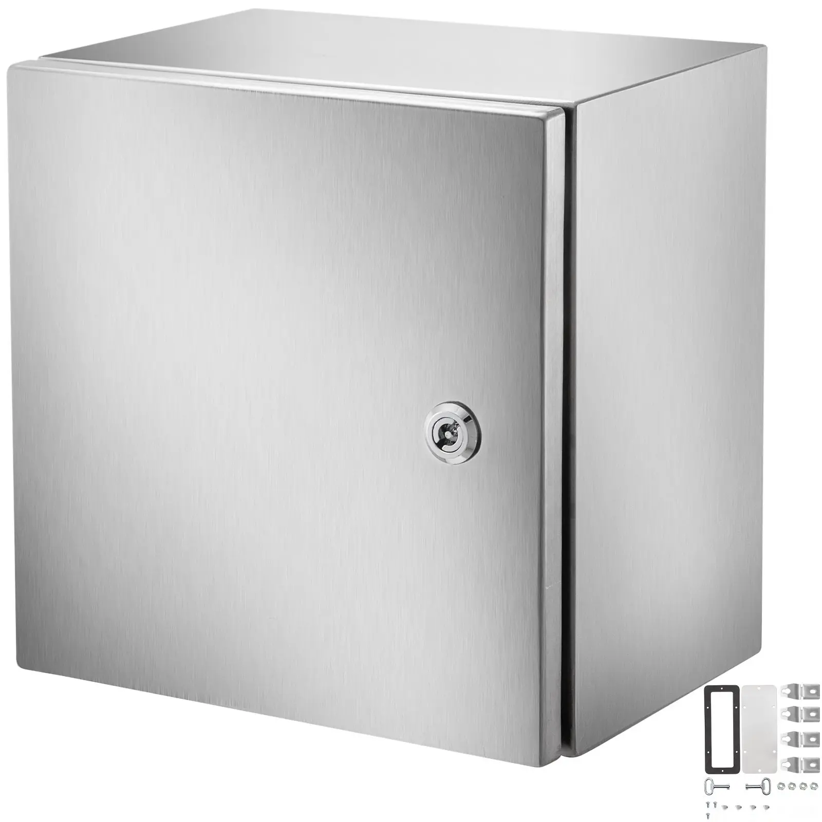 Stainless Steel NEMA 4X Electrical Enclosure, 12x12x8 In, IP66 Weatherproof Dustproof Junction Box with Durable Mounting Plate, Corrosion-Resistant Industrial Cabinet for Indoor-Outdoor Use