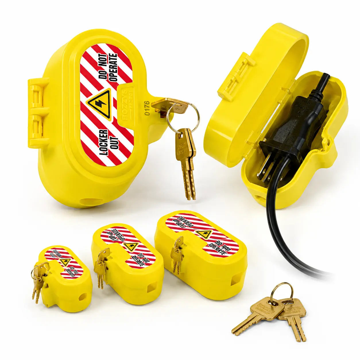 BOZZYS Electrical Plug Lockout Device, Safety Plug Lock for Power Cords, Lockout Tagout LOTO Plug Lock, Industrial Electrical Safety Lock