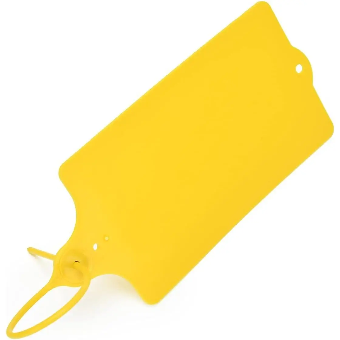 100 Pack Waterproof Plastic Shipping Tags with Yellow Marker Pen - Writable Hanging Tags for Retail, Inventory, and Luggage
