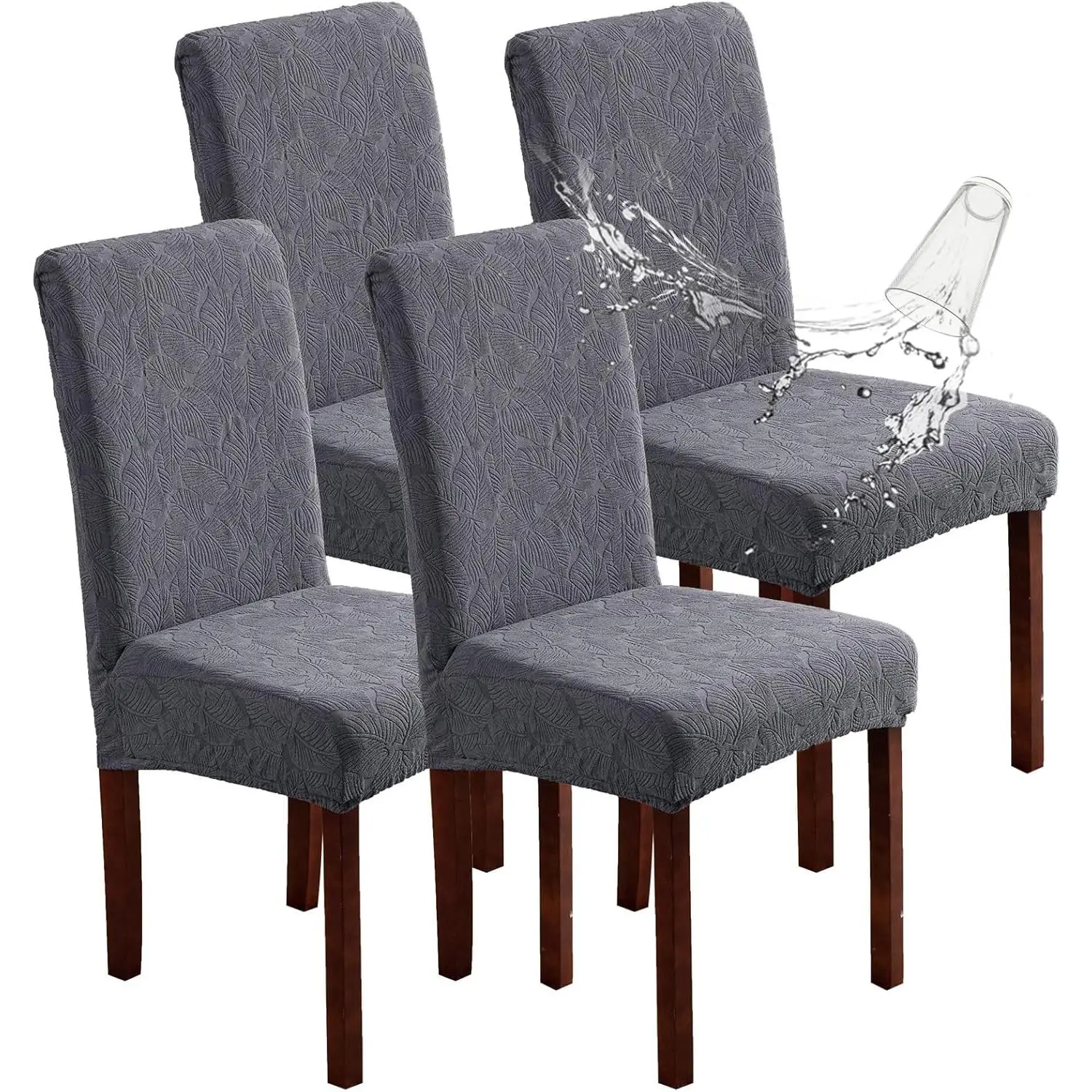 Waterproof Dining Chair Covers, Chair Covers for Dining Room Stretch Parsons Chair Slipcover, for Dining Room Chair Protector Cover, Removable, Washable
