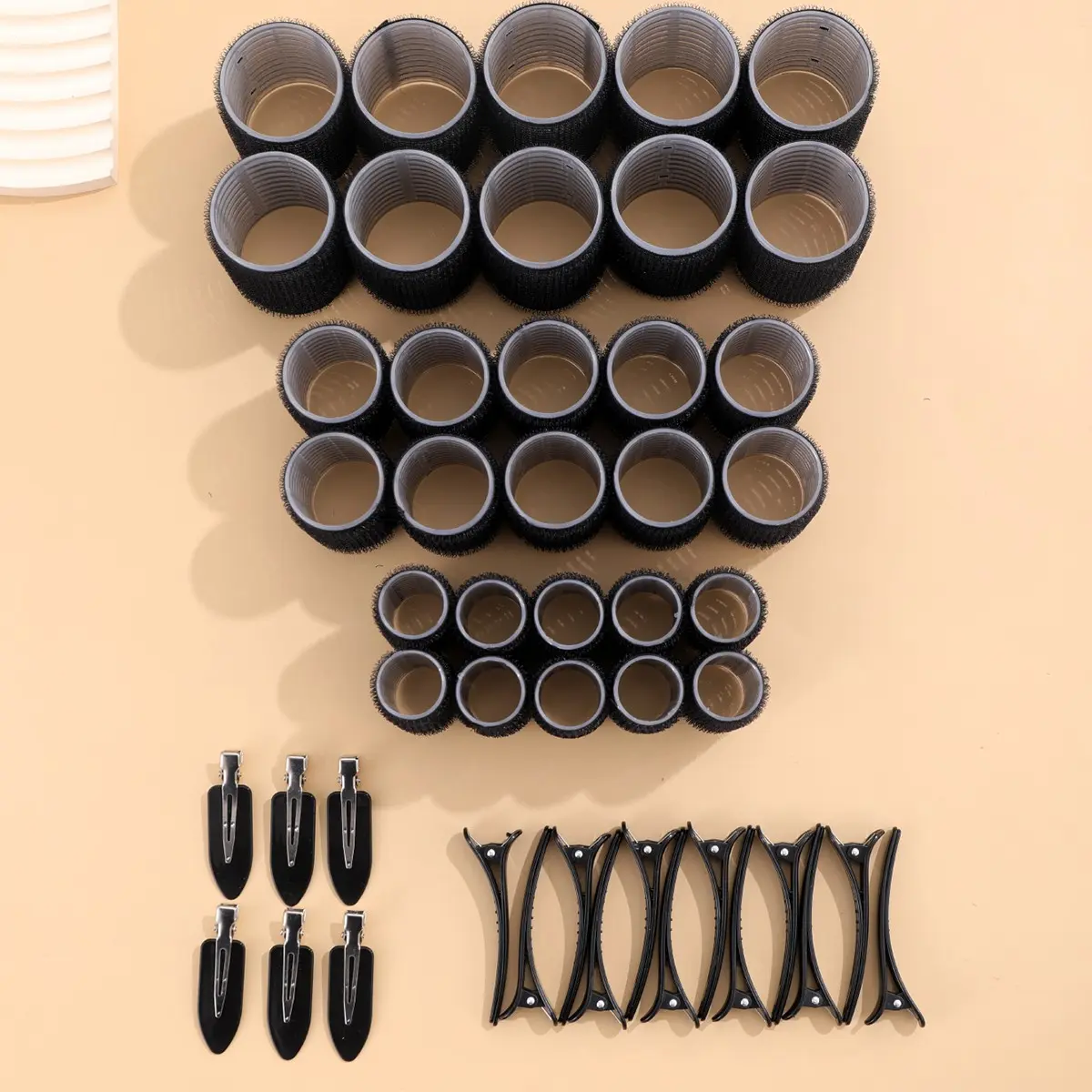 Automatic Hair Curler Set, 30 Pieces Automatic Curlers, 18 Clips Included, Perfect for Long Hair Styling, Easy-To-Use Hair Accessories