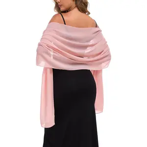 Shawls and Wraps for Evening Dresses Sheer Chiffon Women Elegant Soft Silky Wraps Wedding Bridal Scarf