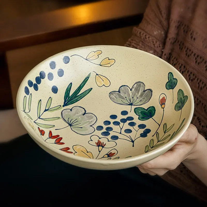 1pc Ceramic Soup Bowl, Home Ramen Bowl, Light Meal Salad Bowl, 8 Inch Deep Bowl, 900ML Large Capacity, Microwave Safe, Dishwasher Safe