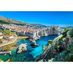 F&F Mediterranean Dubrovnik Croatia Puzzles Christmas Puzzles For Adults 1000 Pieces Christmas Jigsaw Puzzles Christmas Puzzles For Adults Puzzle Game Thick & Sturdy Pieces Challenging Activity For Adults Great Christmas Gifts For Sons Daughters Dads Moms