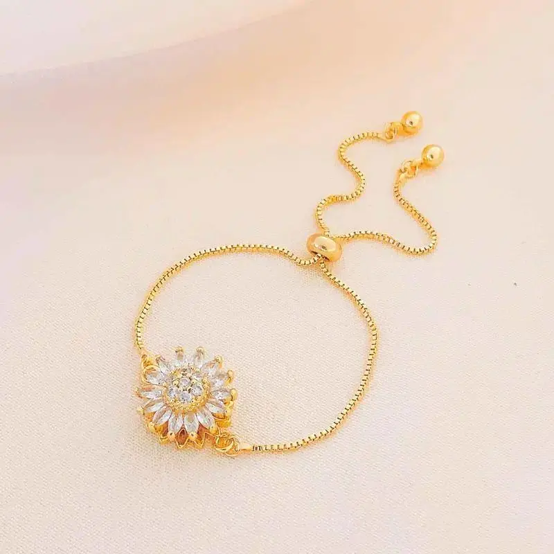 Spinning Sunflower Anxiety Bracelet with Gift Box – Calming Fidget Jewelry for Women, Stress Relief Rotating Charm Bracelet, Meaningful Gift for Mother’s Day, Valentine’s Day, Birthday & Special Occasions