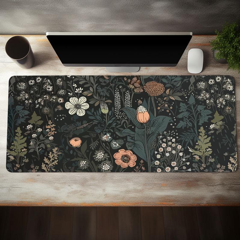 Floral Pattern Mouse Pad, 1 Count Non-slip Rubber Base Stitched Edge Keyboard Mat, Aesthetic Mouse Pad for Gaming, Gaming Desk Accessory