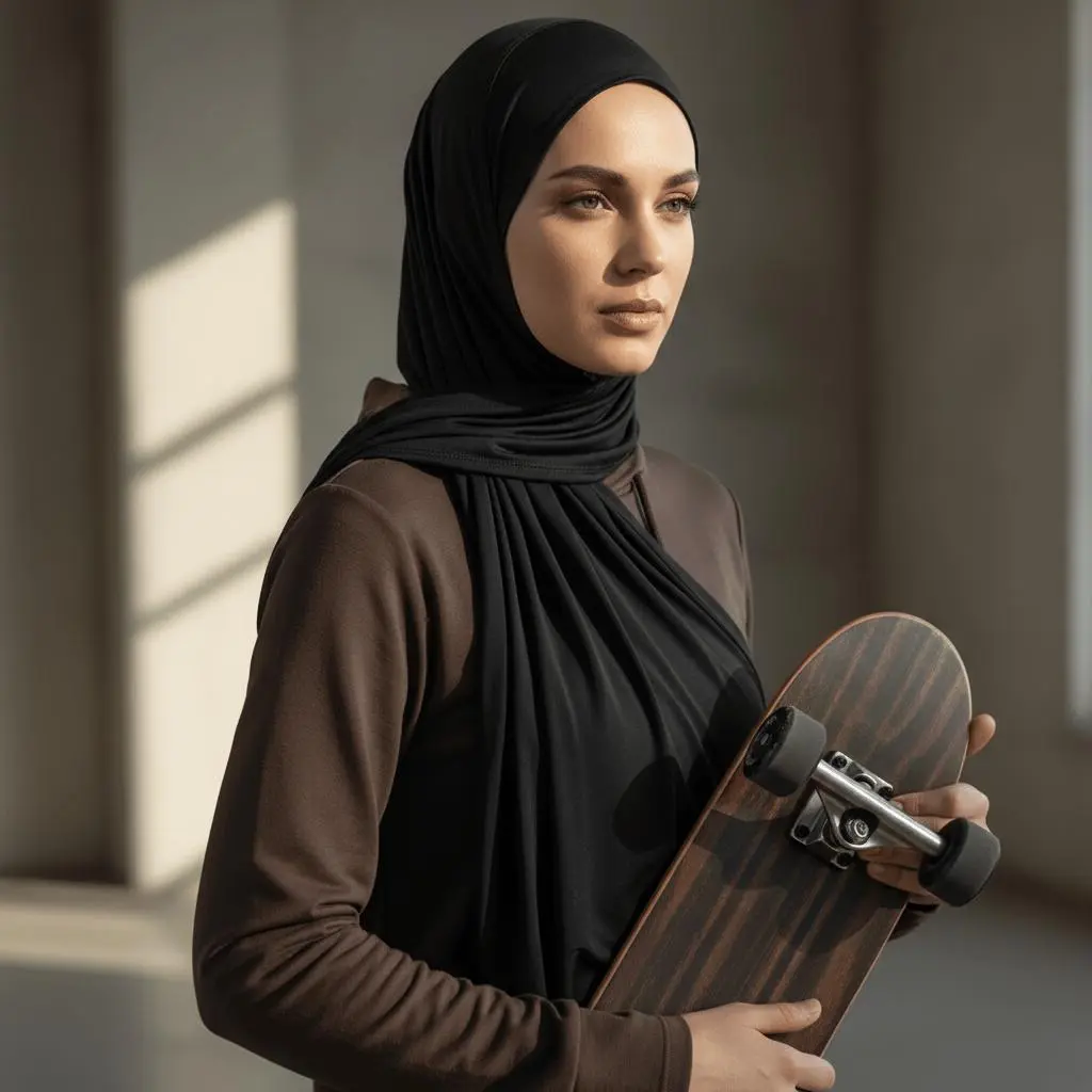 Sports Hijab Non Slip Quick Dry Spandex Gym Yoga Running Moisture Wicking (MH196)
