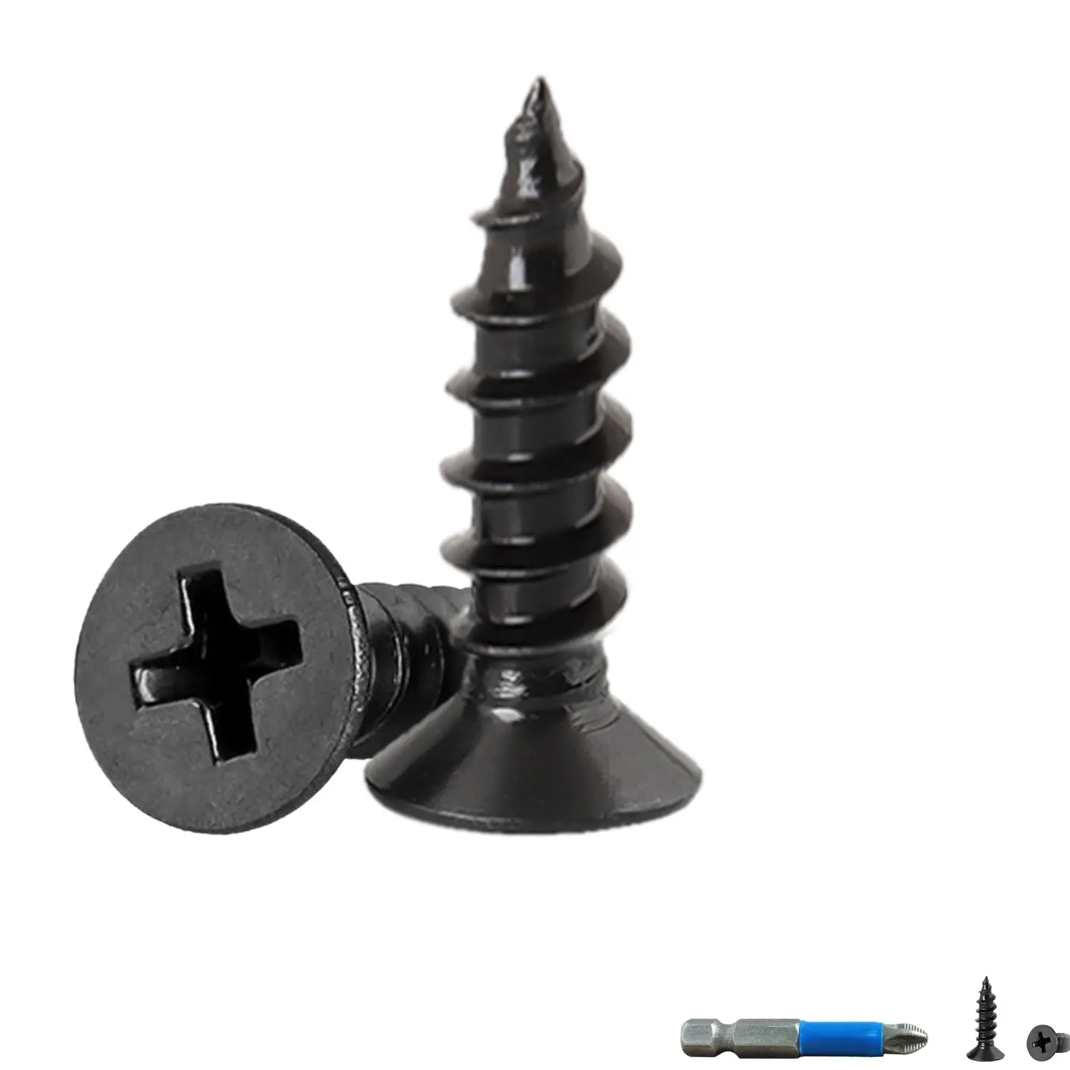 Screws, 200 count High Hardness Flat  Phillips Screws, Drywall Screws, Phosphated Black