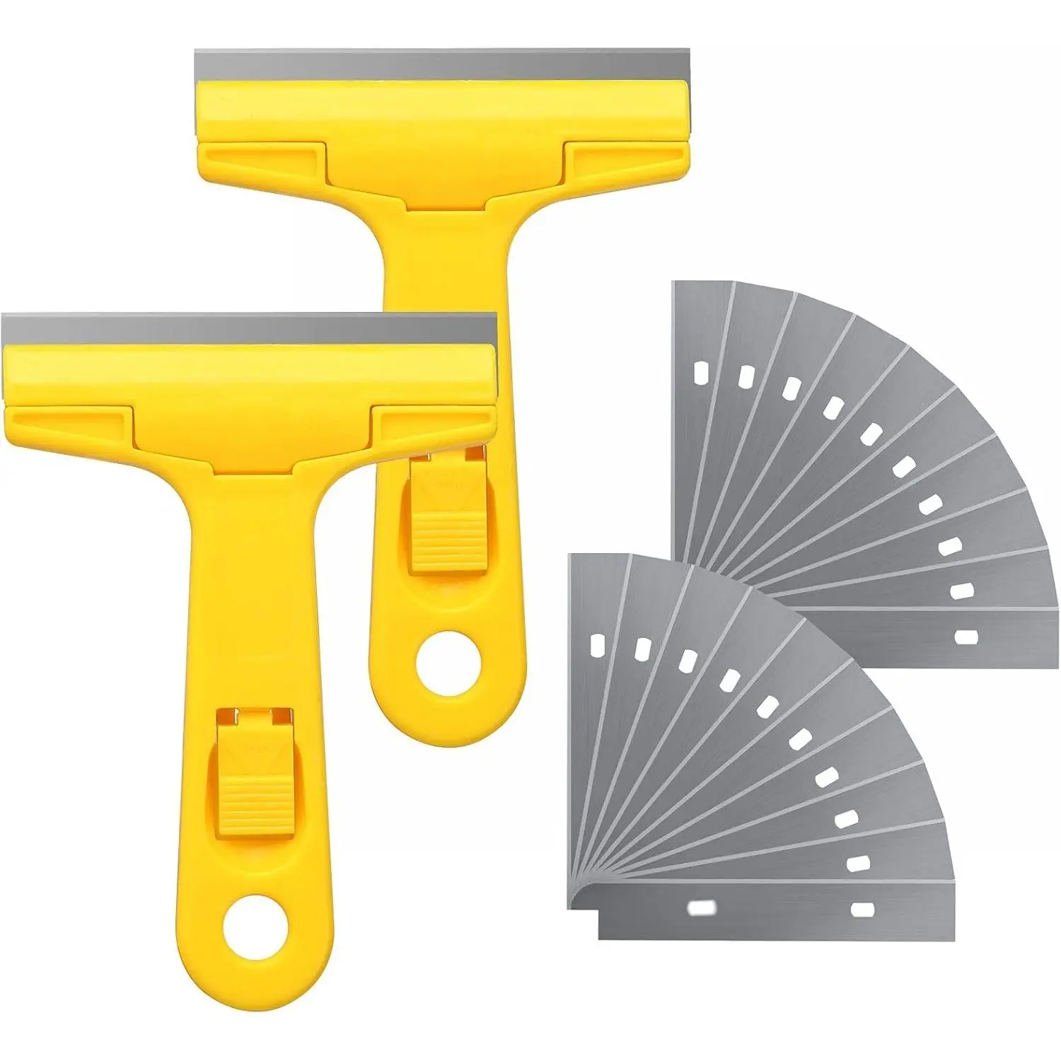 Razor  Scraper, Scraper Glass Scraper Tool with 20 Extra  Metal  Window scraper for Remover Tool Remove Surface Stains,,Automotive Glass Film 4 inch-2 Handle