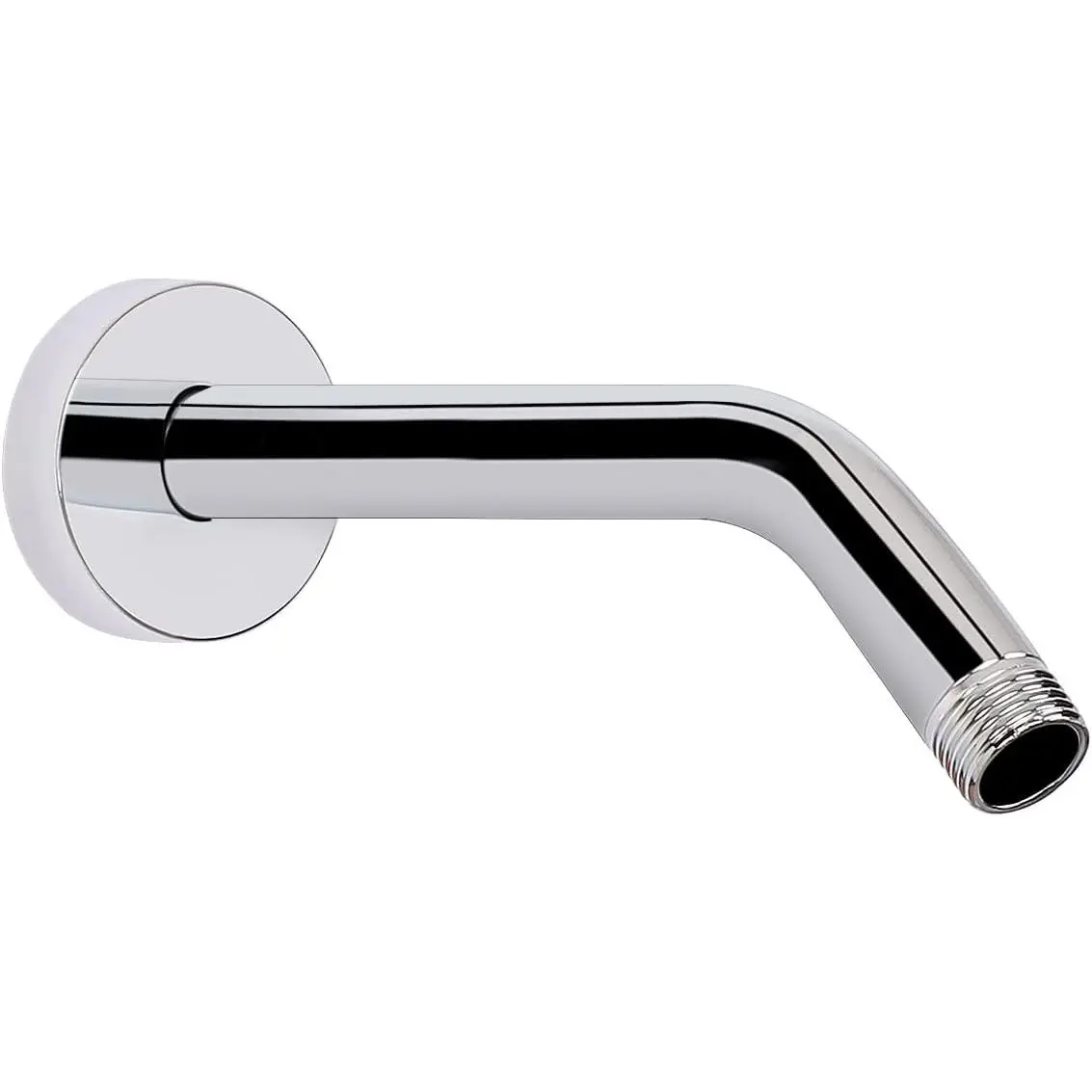 Shower Arm with Flange and Teflon Tape, Wall Mounted Shower Pipe 304 Stainless Steel Extension Arm for Fixed Shower  & Handheld (6 Inch, Chrome)