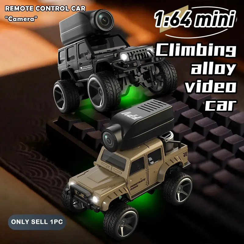 1:64 Alloy Remote Control Video Car, RC Cars, 2.4GHz with Camera, Rear-Wheel Desktop Mini Toy Car, Kids' Christmas Birthday Gift, Includes Battery