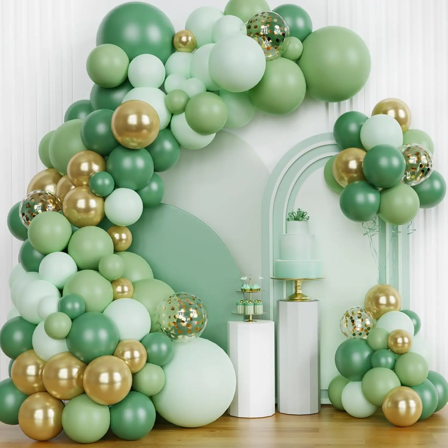 147 count Sage Green Balloon Garland Arch Kit, Olive Green  Balloons for Girls Boys Birthday Safari Jungle Wedding Anniversary  Shower Party Decorations