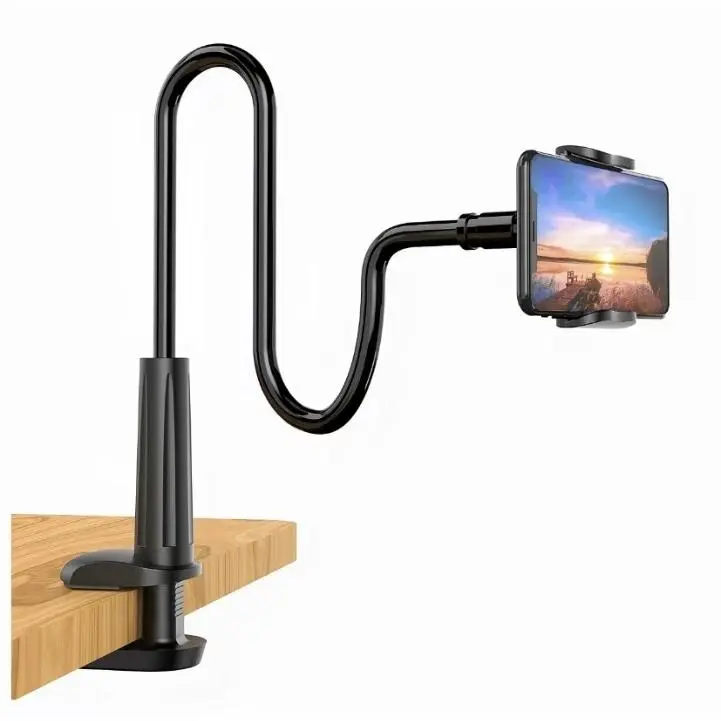 Flexible Clip Tablet Mount – 4.7-10.5" Gooseneck Arm Stand for iPad Mini/Pro/Air/Galaxy Tabs/Switch/Smartphones