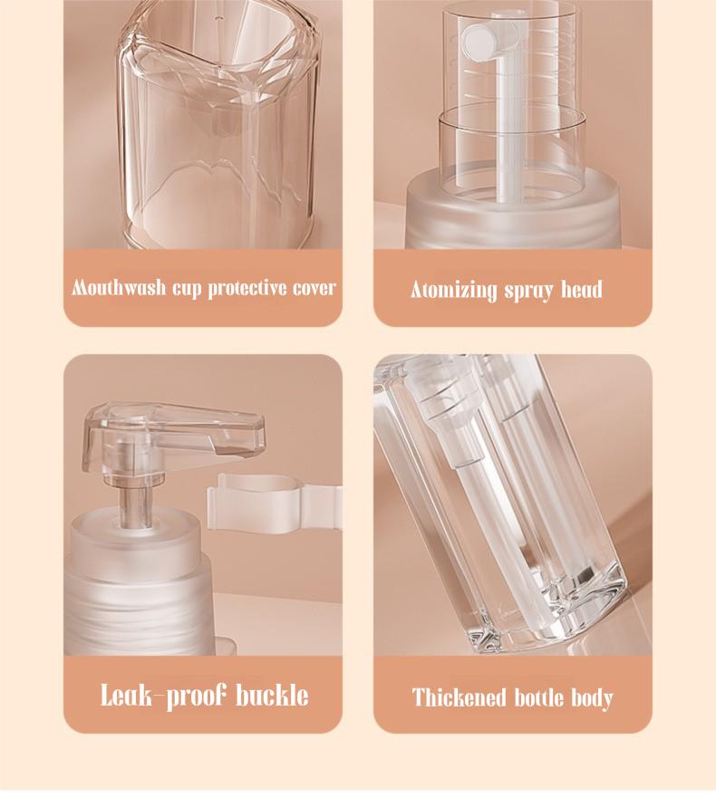 4-in-1 Travel Dispenser Bottle for Toiletries Portable Cosmetic Shampoo Storage Lotion Compact Plastic Container Wholesale Easy Press Smooth Flow