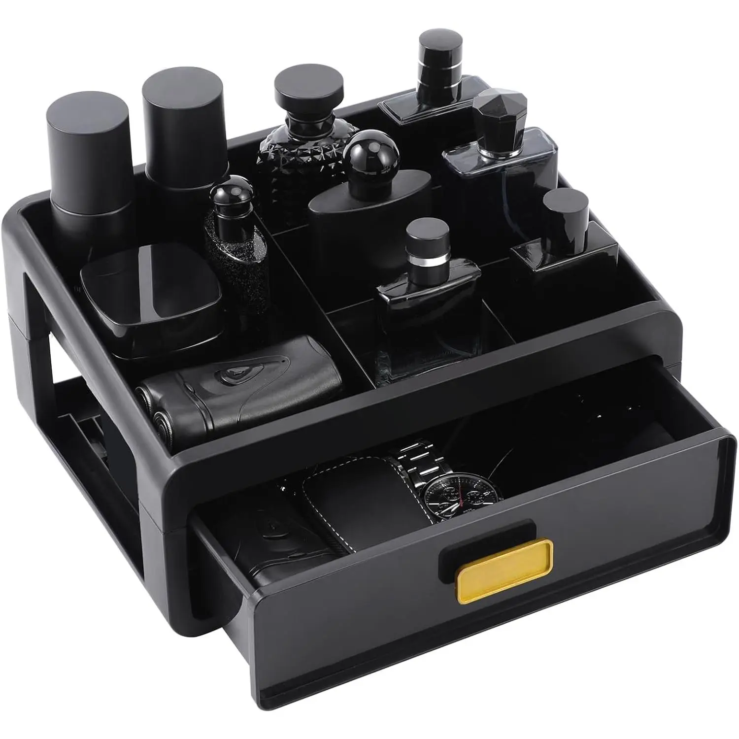 Cologne Organizer for Men,Bathroom Organizers,Cologne Organizer,Dresser Organizers,Bathroom Sink Organizer,Counter Storage,Cologne Stand,Drawer Perfume Display Holder,Gifts for Mens(BLACK)