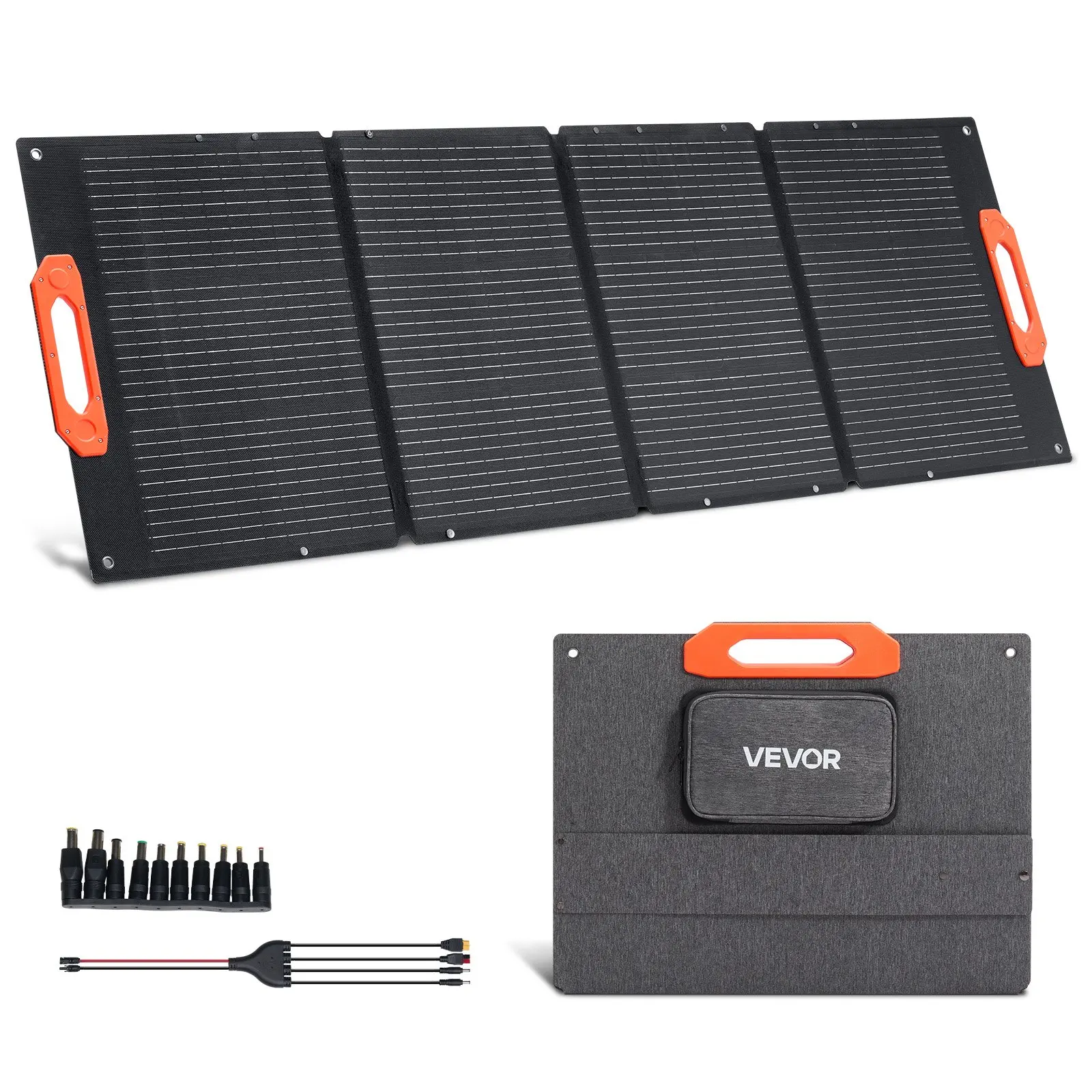 【DealsForYouDays】VEVOR 150W Foldable Monocrystalline Solar Panel, 23 Efficiency Portable ETFE Mono Solar Panel Charger with MC4 Output, Type-C, QC3.0 USB DC Ports, IP67 Waterproof for Power Stations Camping Hiking