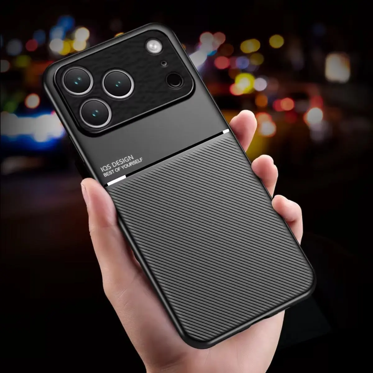Business PU Leather Phone Case with Metal Plate for Apple IPhone 17 Air 16 15 14 Plus 13 12 11 Pro Max Protective Cover