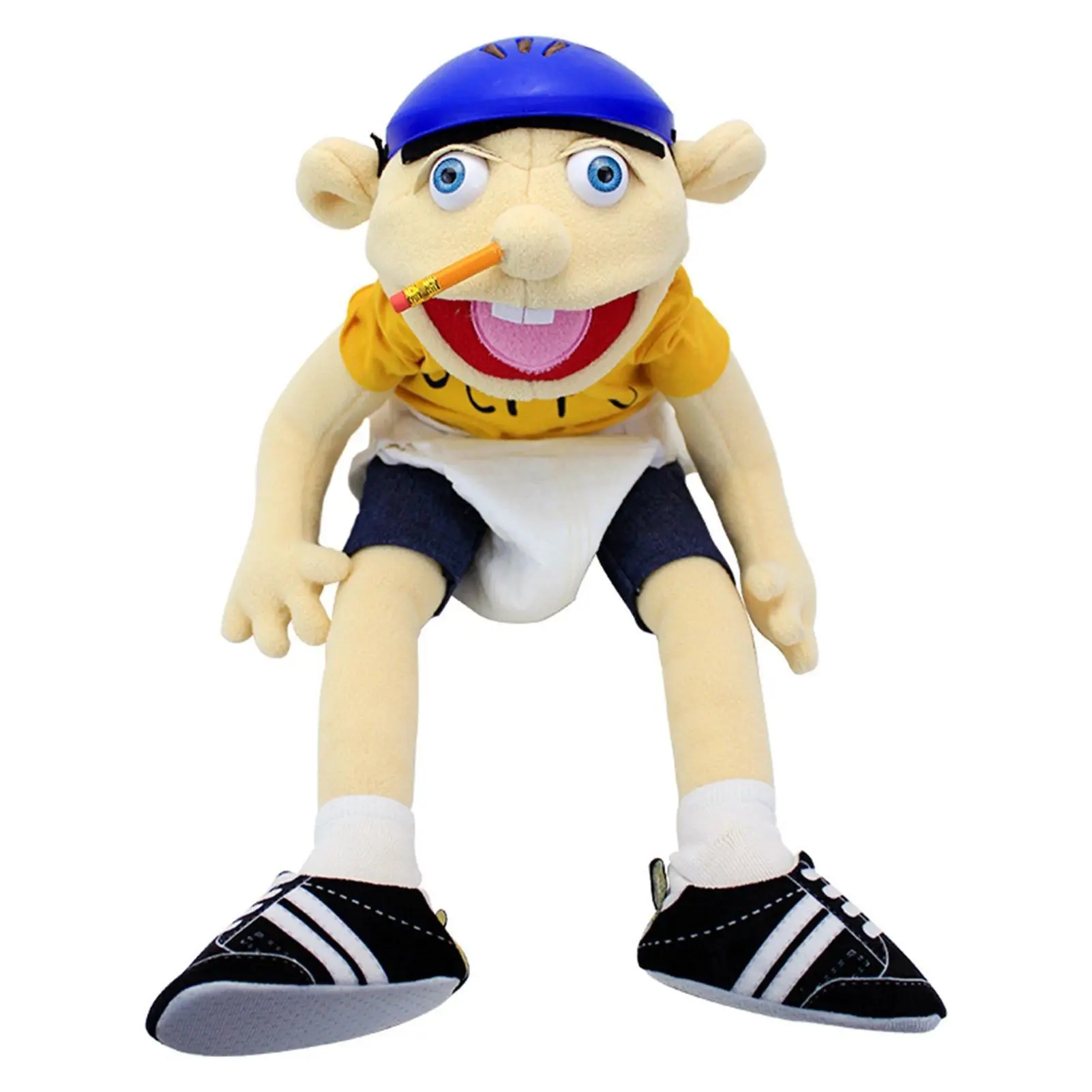 60cm Large Unisex Jeffy Boy Hand Puppet Plush Toy with Removable Parts, Soft Children’s Talk Show Prop, Kids’ Gift (Toys & Hobbies, Stuffed Dolls)