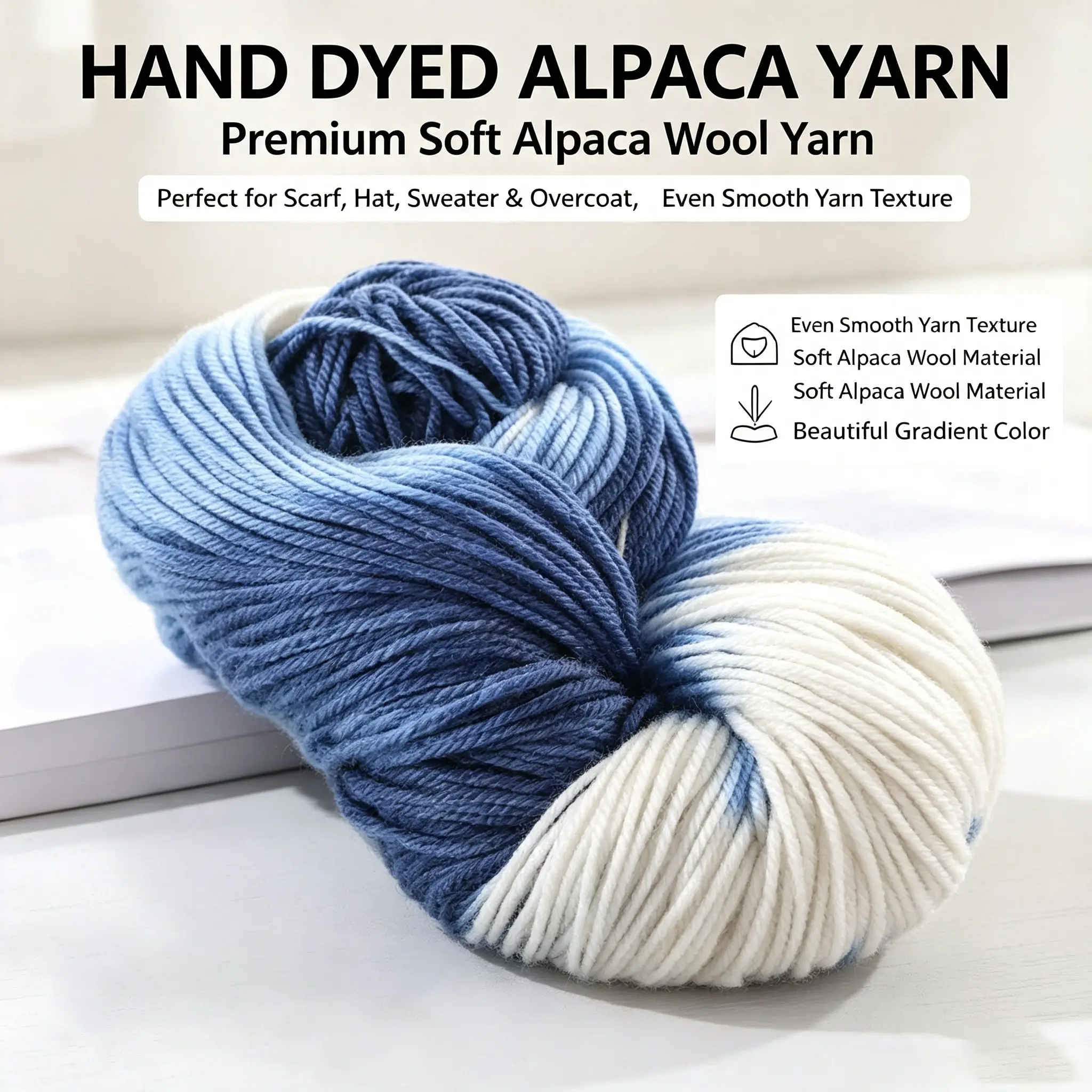 Hand-Dyed Rainbow Alpaca Yarn, 245 Skeins, Cozy Soft Knit Knitting Material for Men & Women, Ideal for Sweaters, Scarves, Hats, Gloves, Soft Yarn for Crocheting, Knitting Supplies