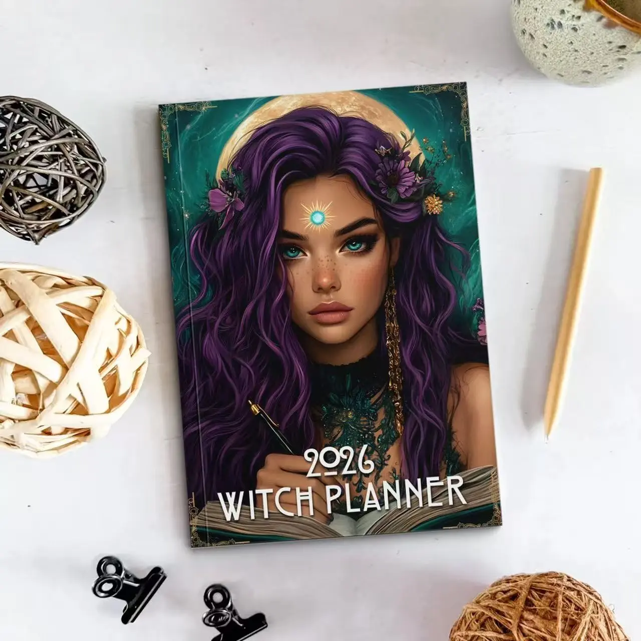 2026 Witch Planner A5 Magic Journal, Female Handwritten Diary, Magical Notebook for Women, Perfect Gift for Enthusiasts
