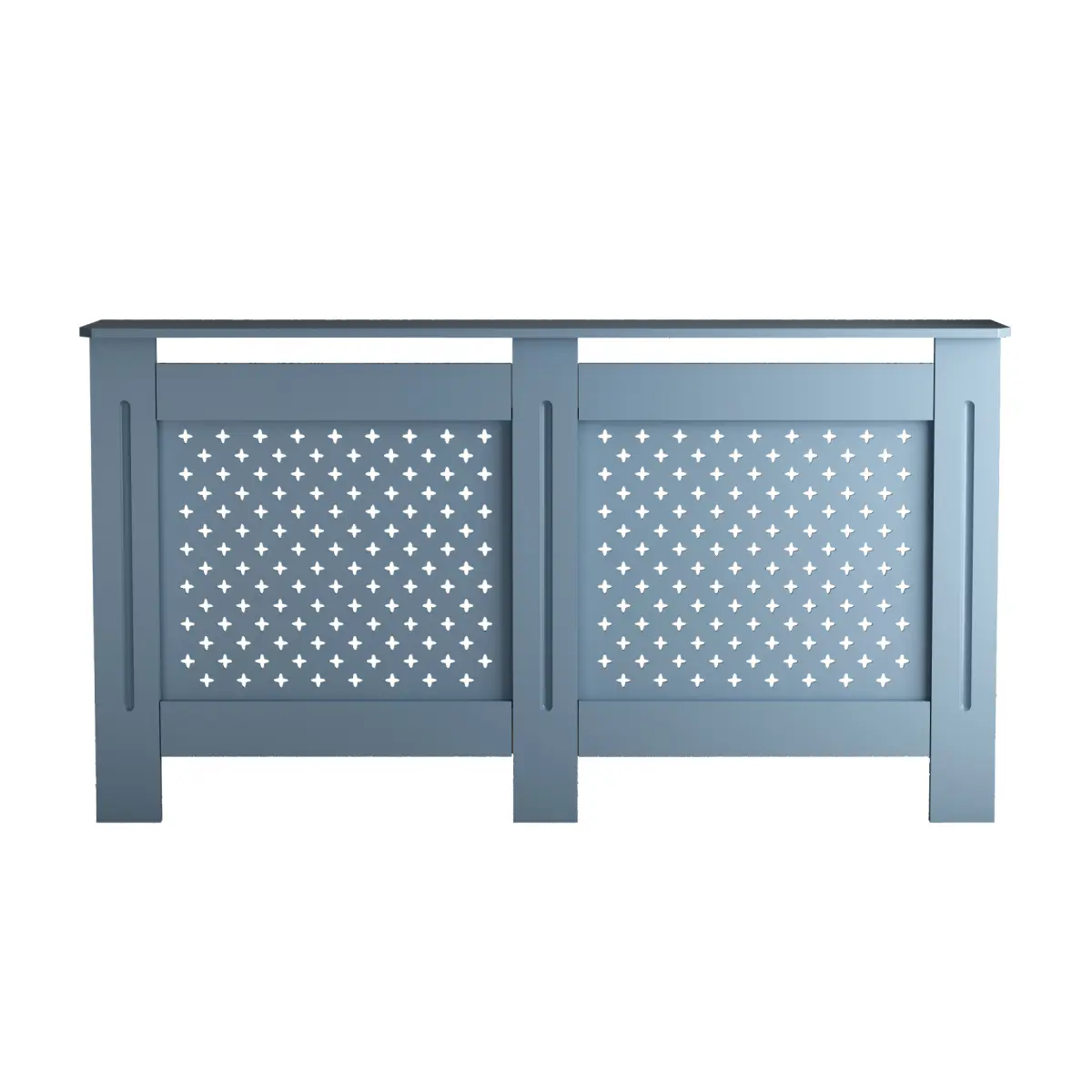 Dusty Blue MDF Radiator Cover Cabinet, 67‑3/4"W*7‑1/2"D*32‑5/16"H Perforated Heater Enclosure with Multi‑Functional Top Display Shelf, Decorative Heating Guard for Household Indoor Use