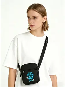 1pc Six Seven 67 Digital Pattern Messenger Bag, Street Fashion Outdoor Sports Crossbody Bag, Sling Bag Crossbody, Casual Crossbody Bag, Adjustable, Gift for Friends