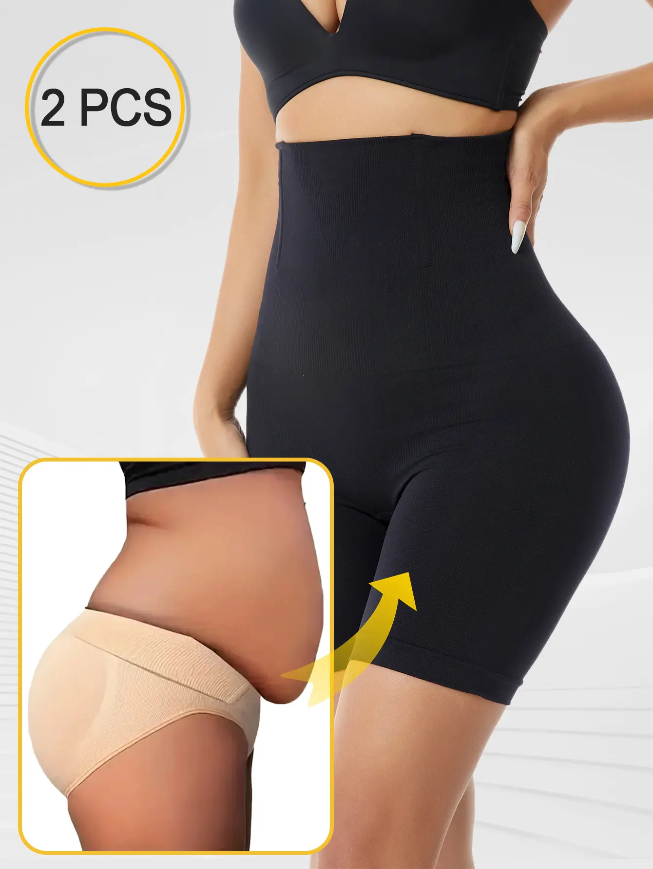 Women’s High Waist Shapewear Biker Shorts, Tummy Control Seamless Compression Underwear, Breathable Stretch Full Coverage Body Smoothing Shorts for Everyday Wear