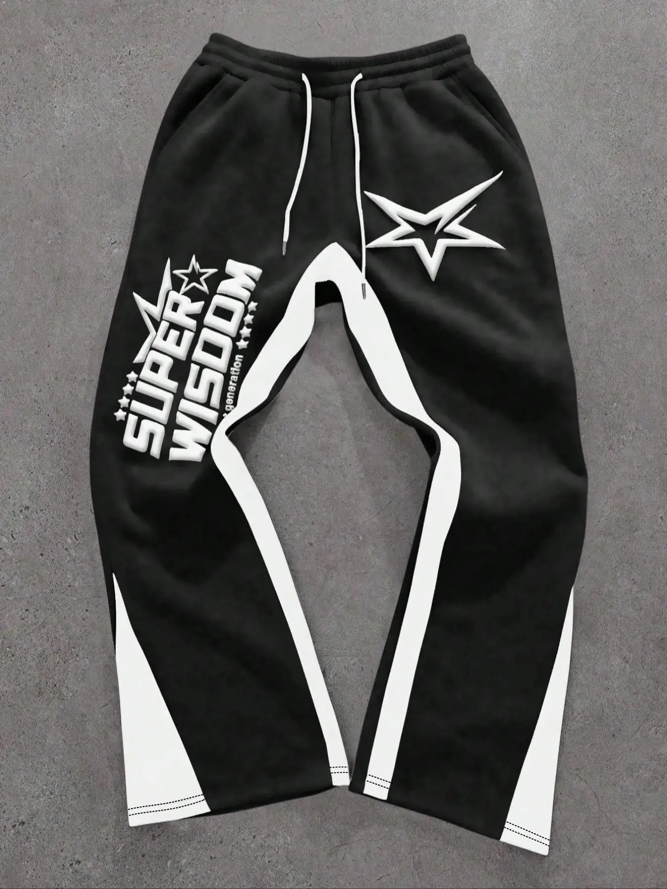Men's Colorblock Letter & Star Print Sweatpants, Casual Comfy Jogger Pants for Daily Wear, Men's Trousers for All Seasons