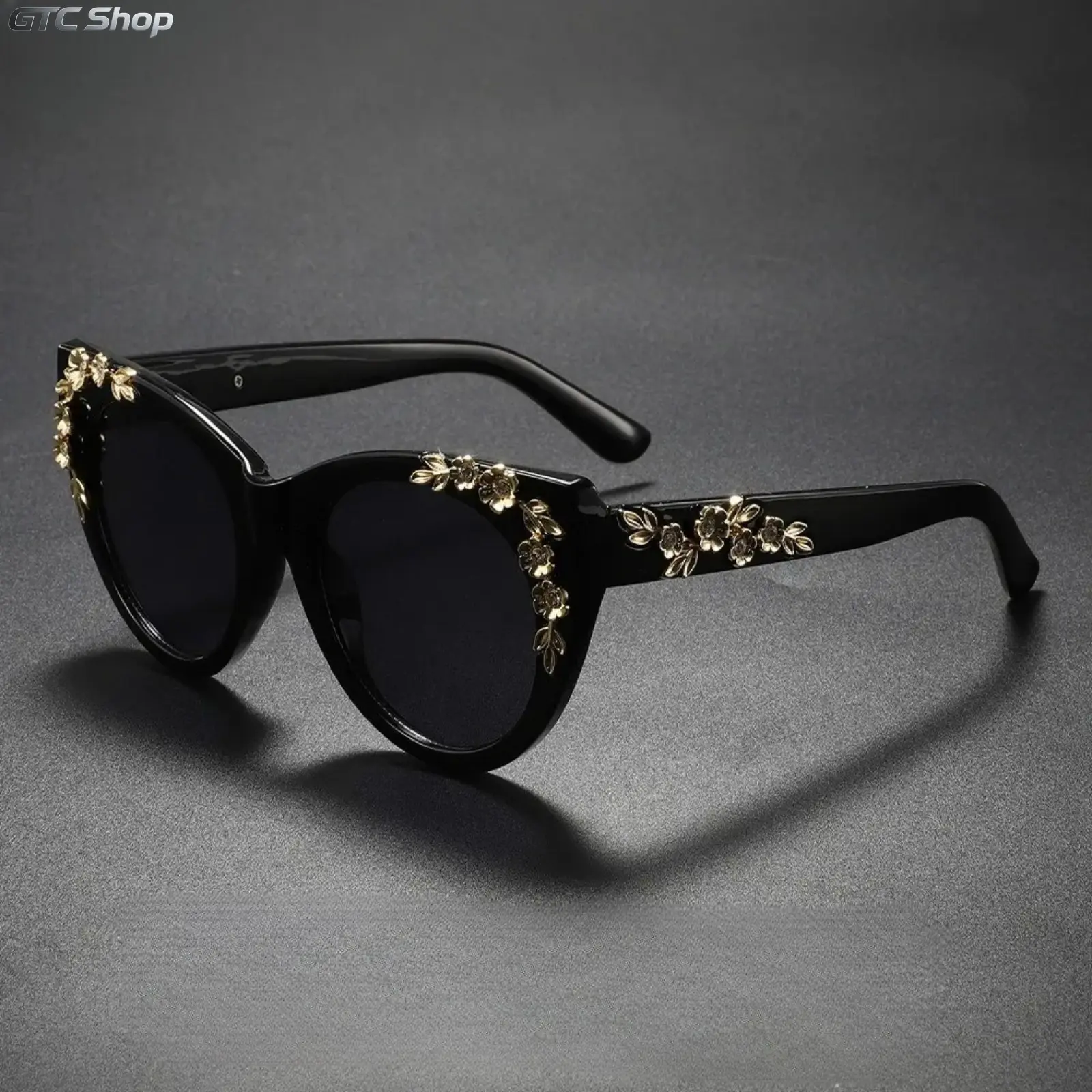 Women’s Cat-Eye Trendy Casual Sunglasses - UV400 Sports Eyewear with Floral Rhinestone Embellishment, Anti-Blue Light Lenses, Classical Sports Eyewear for Streetwear & Special Occasions