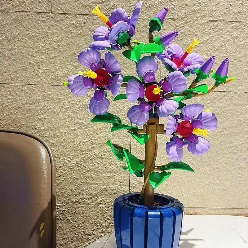 Bouquet Romantic Prosperous Building Blocks Bonsai Style Plant Models 10372 DIY Home Decoration Ideal Kids Toys Christmas Gifts