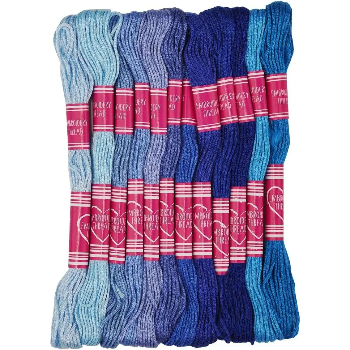 Friendship Bracelet String 12 Skeins, Embroidery Floss Cross Stitch Thread for Bracelet Making, Craft Yarn (Blue Series)