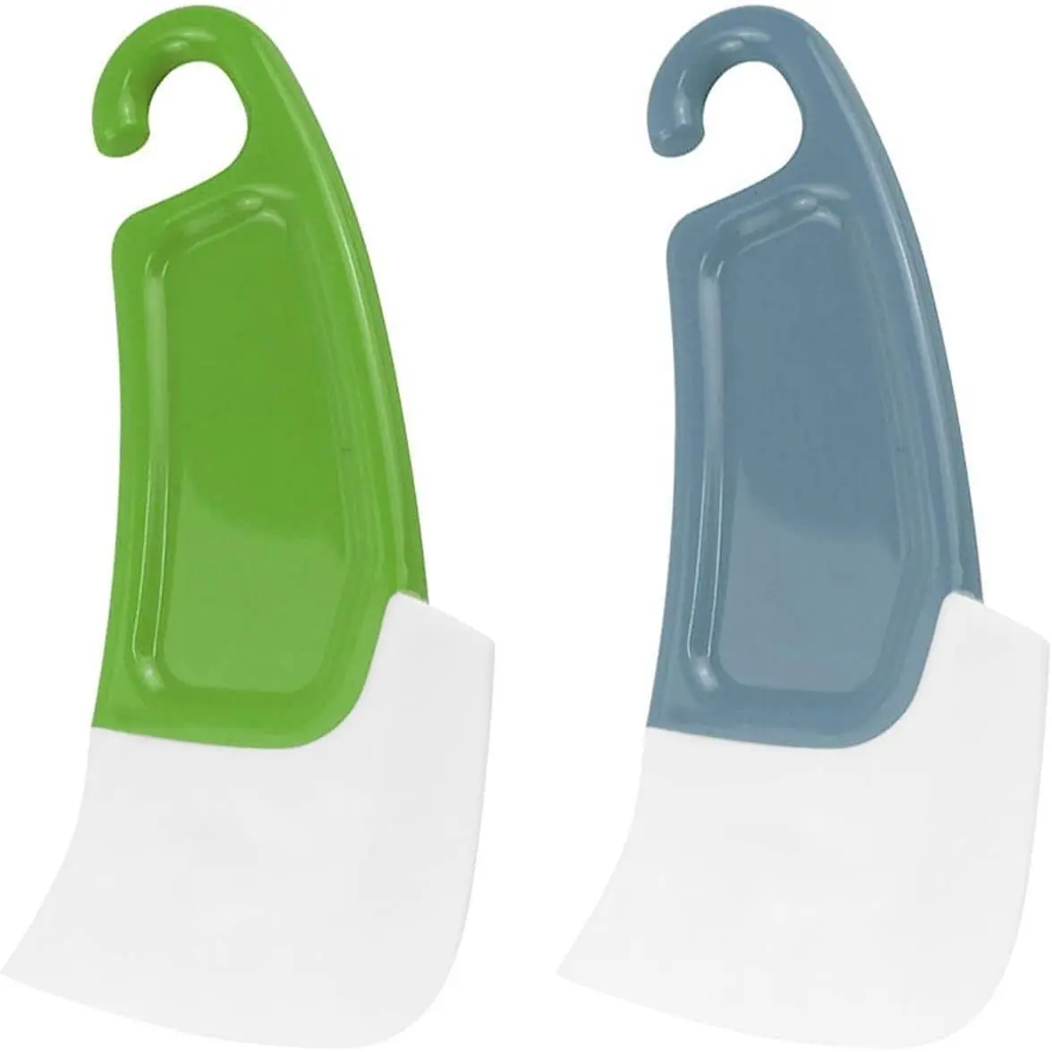 Pan Scraper Dish Cleaning Spatula Bowl Scraper Dish Scraper Non Stick Kitchen Scraper Pan Rubber Cleaning Spatula Pot Cleaning Tool 2 count (Green & Grey)