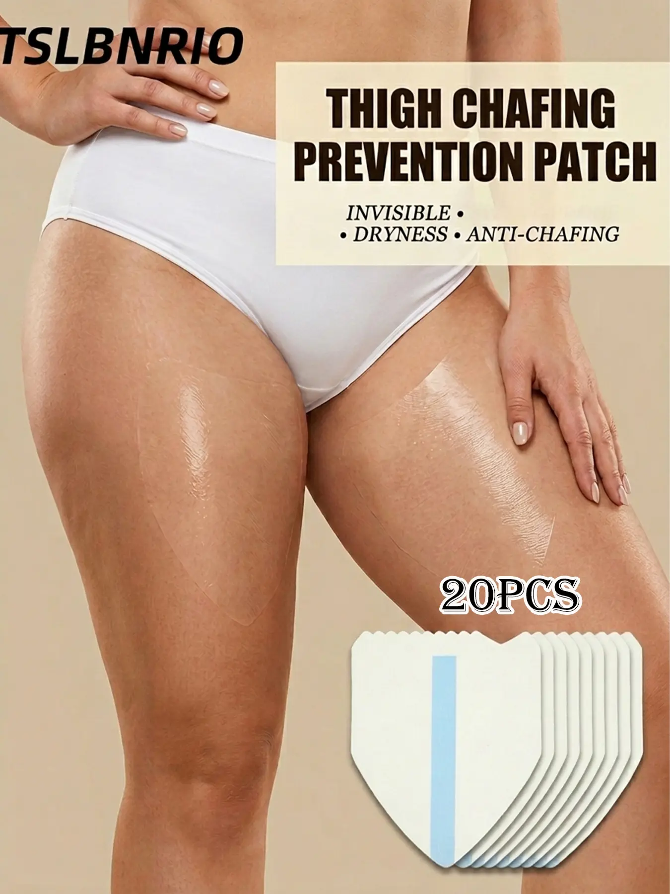 20pcs Women Invisible Dryness Anti Rub Thigh Anti Chafing Prevention Sticker, Soft Comfortable Thigh Pad Closely Fit Inner Thigh, No Bulk Hidden Under Garments, Versatile Leg Protection Patches Perfect for Outdoor Travel, City Stroll, Casual Daily Outings