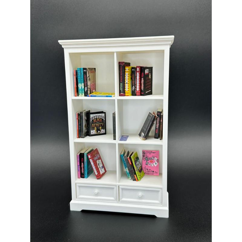 1/6 Scale 2 Drawer 3 Shelf Mini Bookshelf / Mini Brands Books / Mini Books / Bookcase / Miniatures.
