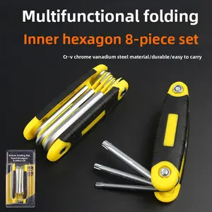 Xin Dun Folding Hexagonal Wrench Tool Set Metric Imperial Plum Blossom Screwdriver Combination Hexagonal Wrench