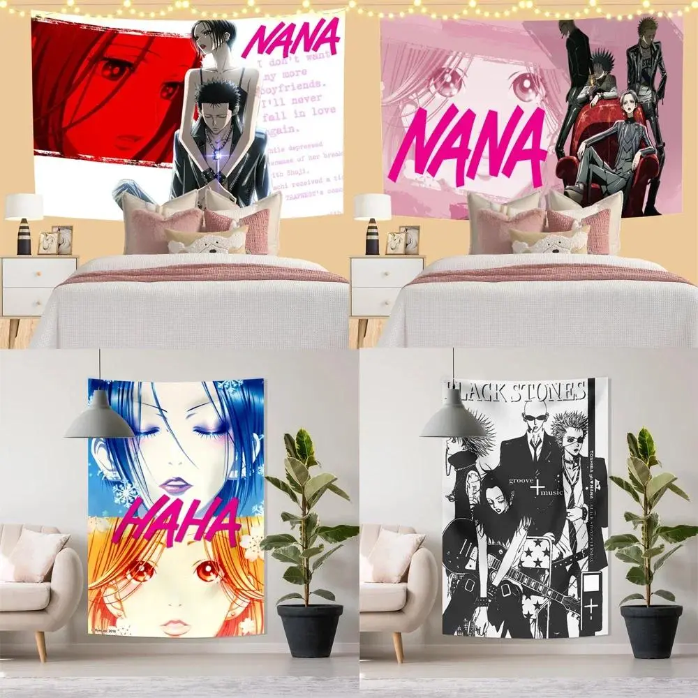 90x70in Japanese Classic Anime NANA Wall Hanging Tapestry, Photo Backdrop, Indoor Room Decor for Living Room-Dorm, Lightweight Home & Festive Party Supply, Indoors