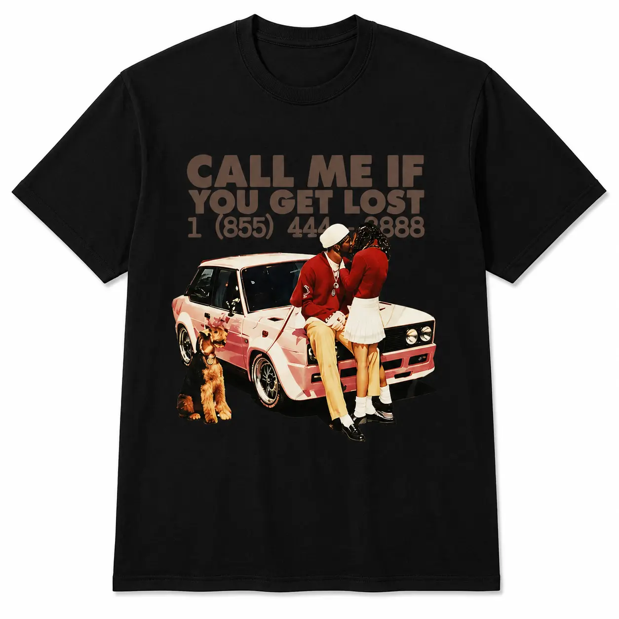 Original Call Me If You Get Lost Round Neck Pink Car Album Print Short-Sleeve T-Shirt - 100% Pure Cotton Fabric, Stylish Streetwear Sports Top, Soft Breathable Premium Quality Gift for Tyler Fans, Vintage Casual Classic