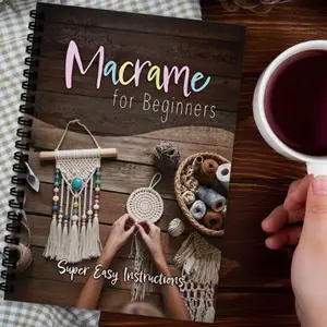 Beginner Knot Braiding Tutorial Book, Spiral Binding, 180° Flat Lay, Easy Reference Guide, Bohemian Rope Craft Manual