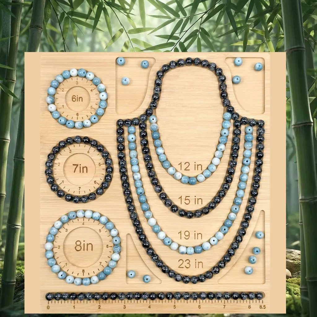Wooden Bead Tray Set, Jewelry Making Tools, Non-Slip Bead Mat & Tray, DIY Bracelet Necklace Organizer, Wooden Storage Design Board