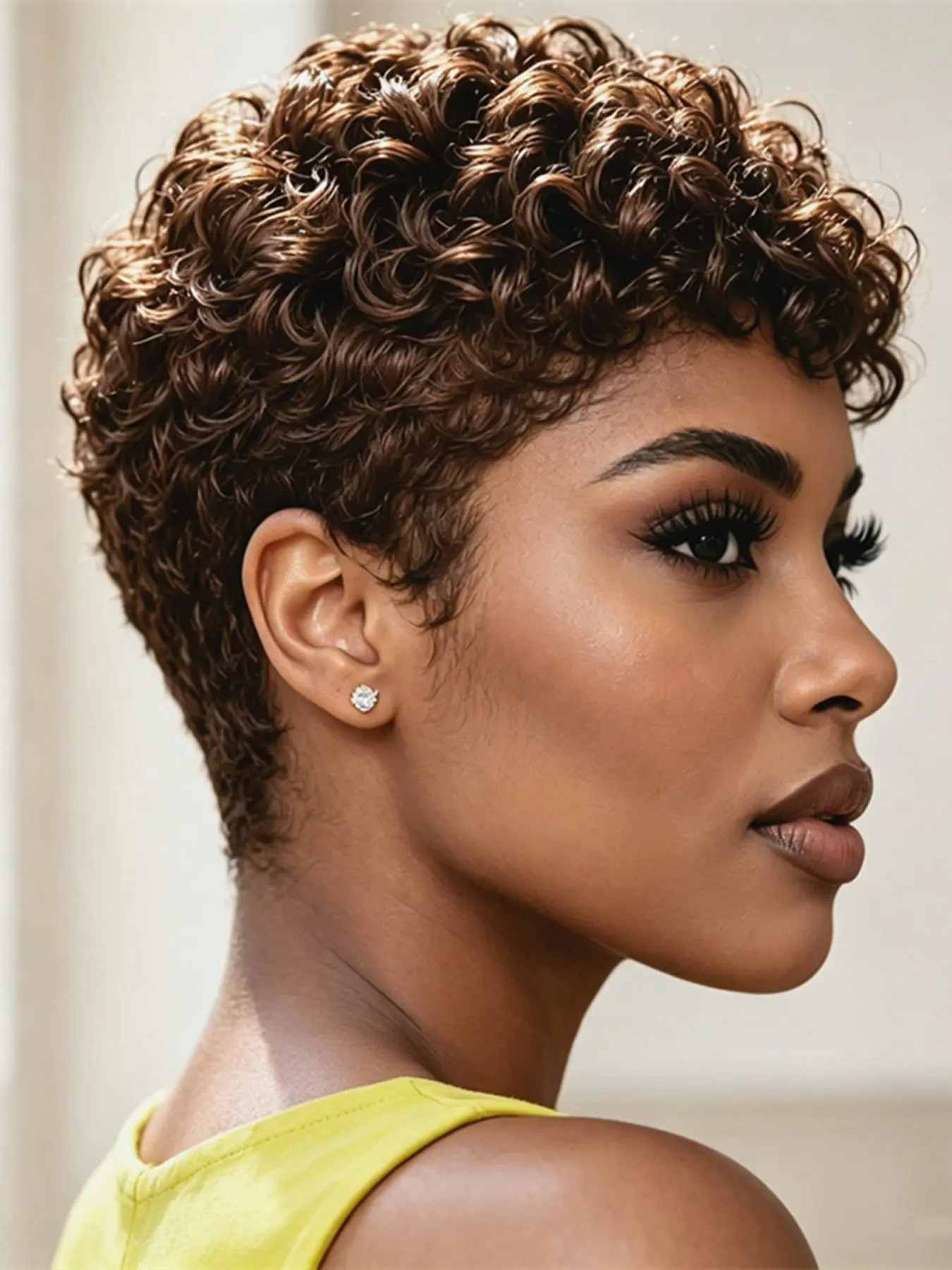 99j Pixie Cut Wig, Human Hair Short Curly Wig, Wig for Women, Daily Party Cosplay Use, Human Hair Pixie Wig, Fluffy Curly Wig