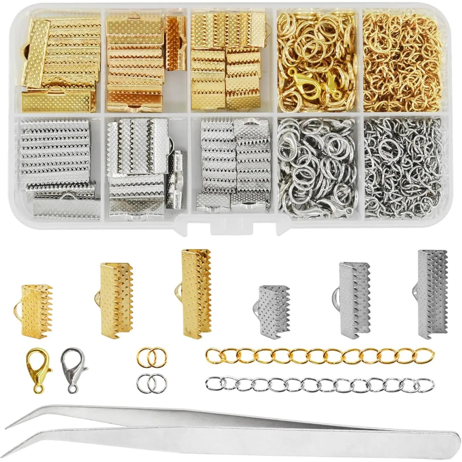 Ribbon Bracelet Kit Include Ribbon Ends Crimps Open Jump Rings Lobster Clasps and Chain Extenders, Bookmark Pinch Necklace Bracelet  Making, Choker DIY Design