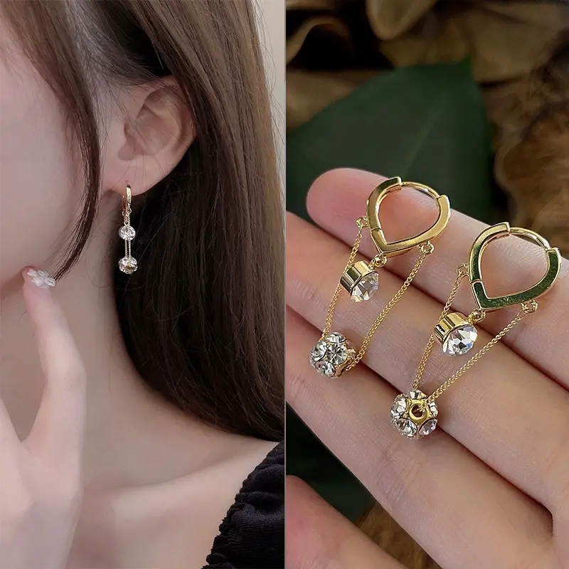 Confession-style fashionable tassel earrings, 2026 new trendy ins light luxury silver needle earrings E50278-EH