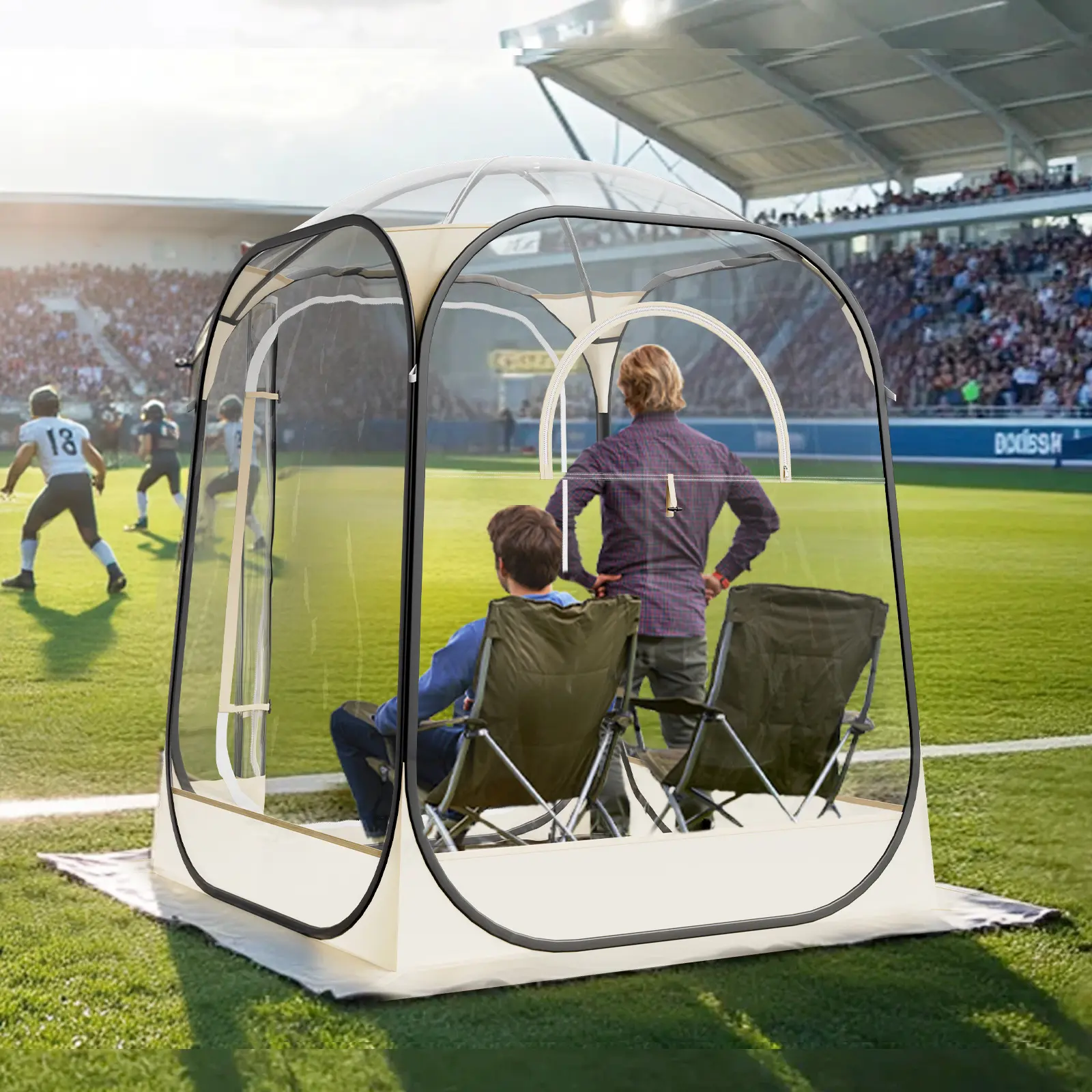 Pop up Sports Tent 47x47 in / 50x50 in / 63x63 in / 72x72 in Outdoor Clear Bubble Tent Weather Proof Pod
