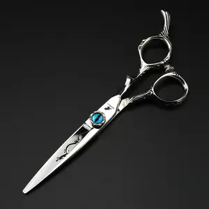 6.0 Inch Demon Eye Hair Cutting Scissors, 440C Stainless Steel, Ergonomic Right-Hand Design, Unisex, Home Use, Fine-Tooth Comb Type