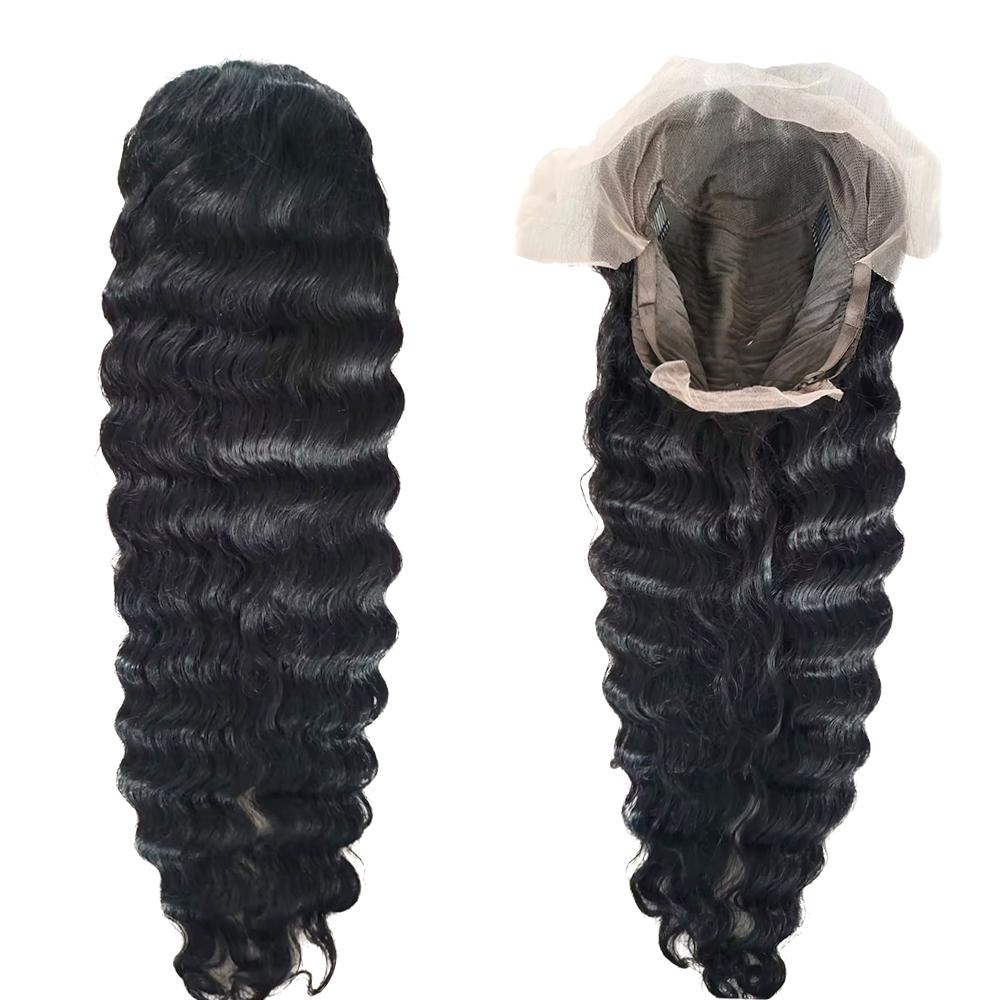 [Hot] Bling Hair 180 Density 13X6 HD Transparent Deep Wave Curly Human Hair Lace Frontal Wig 30 34 Inch 13X4 Lace Front Wigs For Black Women