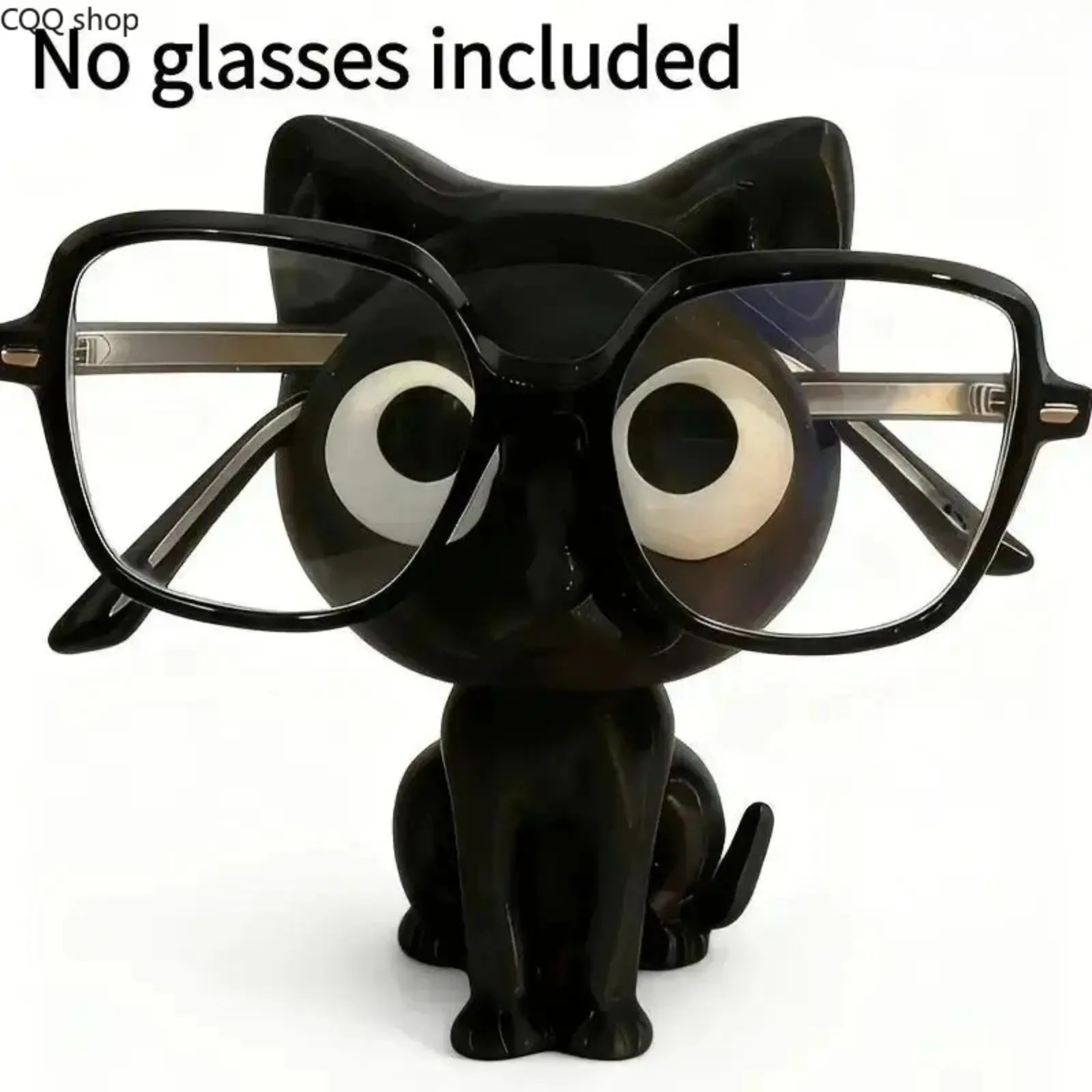 Cute Cat Eyeglass Holder - Durable Plastic Desktop Glasses Stand Organizer, Cute Desktop Decoration, Decorative Home Ornament for Bedroom & Entryway, Ideal Holiday Gift (Glasses NOT Included)