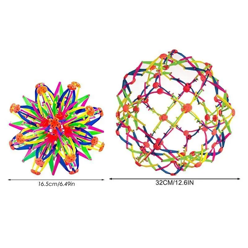 2pcs Expandable Magic Ball Large Retractable Ball Toy Stress Relief Breathing Ball Colorful Magic Toys Yoga Relaxation Gift