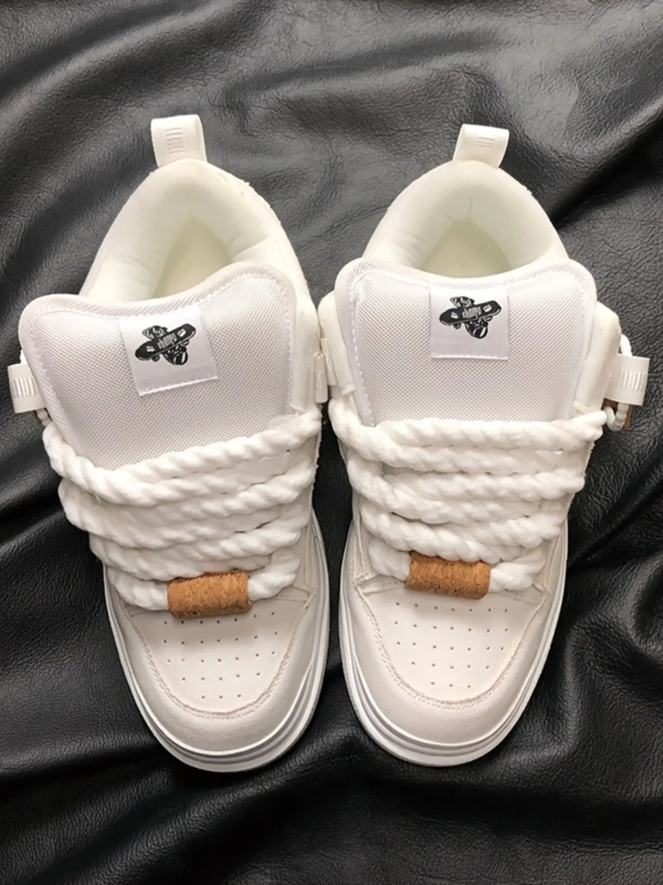 Low Top Sneakers, Patchwork Thick Tongue Bread Shoes, Casual Sports Trainer Skateboard Shoes, Trendy Streetwear for Students